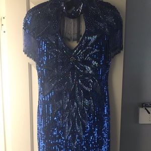Royal blue sequin dress